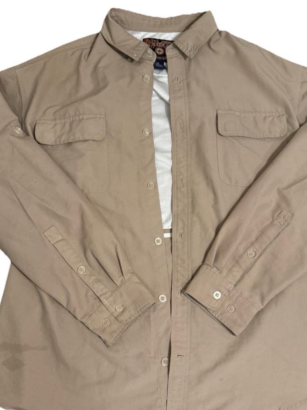 Mens Deluth Tradesman Classic 
Tan Button Dress Shirt Size 2XL